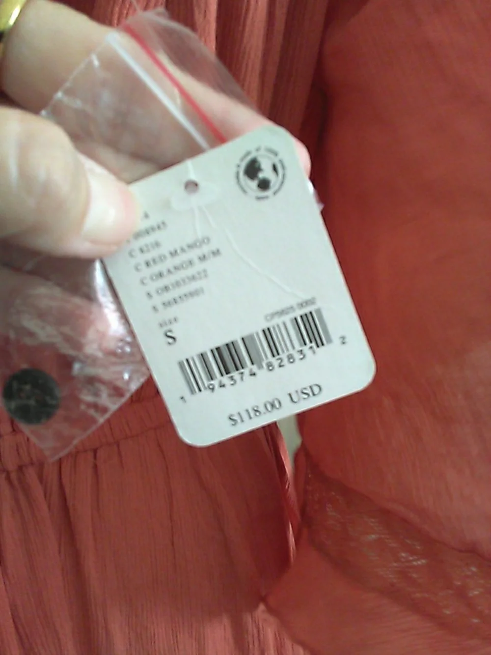 NWT FREE PEOPLE Boho Off-Shoulder Ruffle Maxi Dress Coral SZ. SM